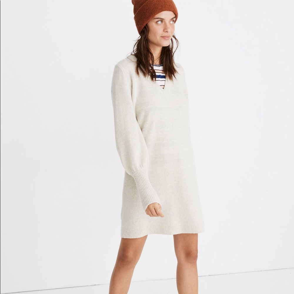 NWT‎ Madewell Bubble-Sleeve Sweater-Dress